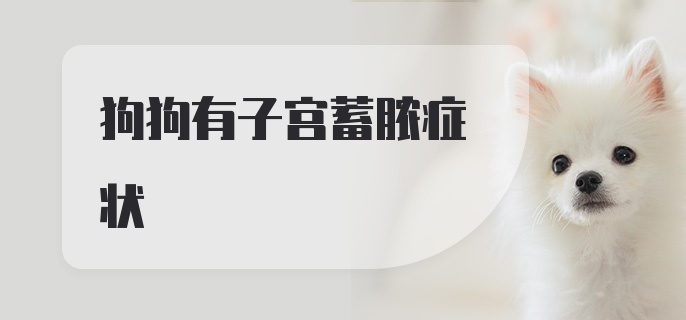 狗狗有子宫蓄脓症状