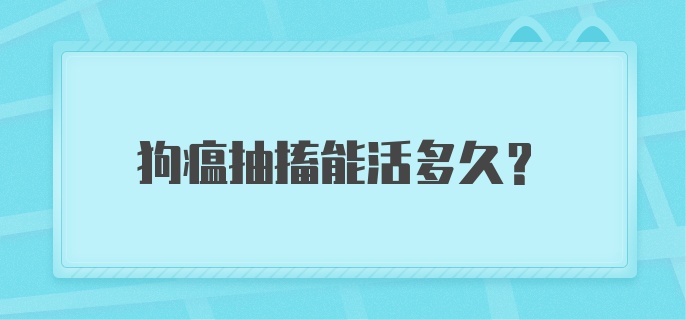 狗瘟抽搐能活多久？