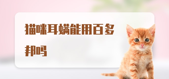 猫咪耳螨能用百多邦吗