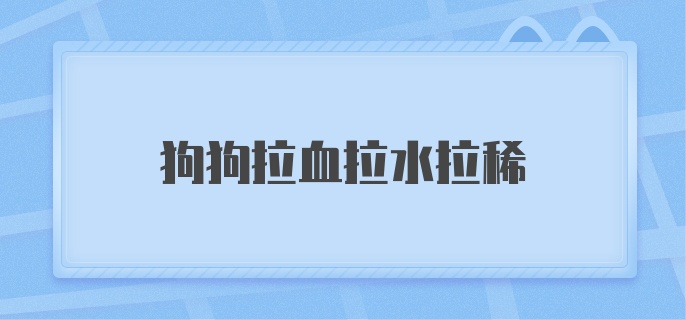 狗狗拉血拉水拉稀