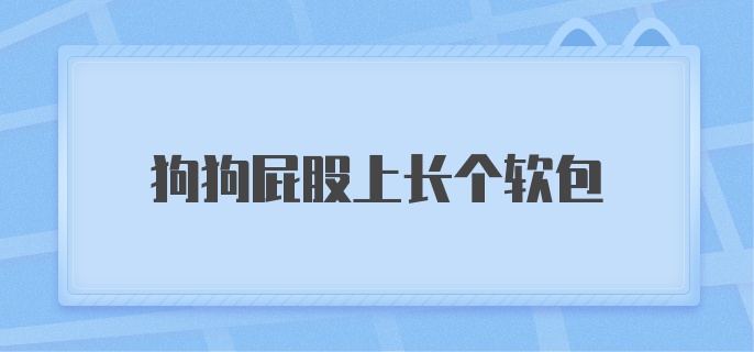 狗狗屁股上长个软包