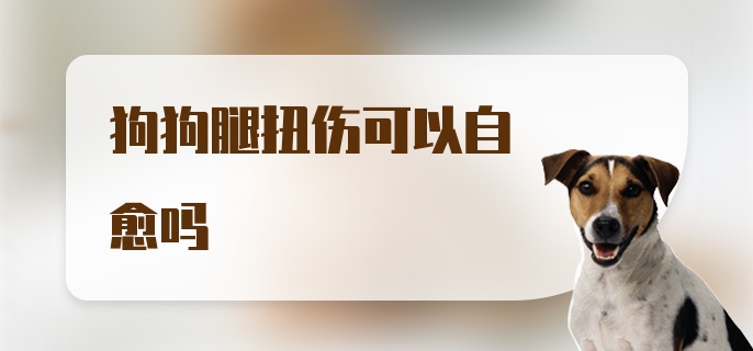 狗狗腿扭伤可以自愈吗