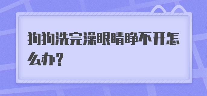 狗狗洗完澡眼睛睁不开怎么办？