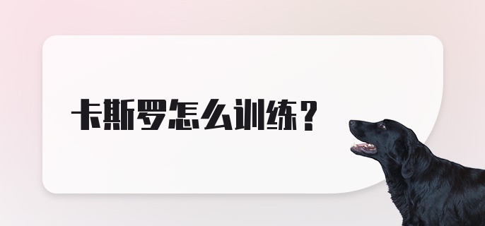 卡斯罗怎么训练？