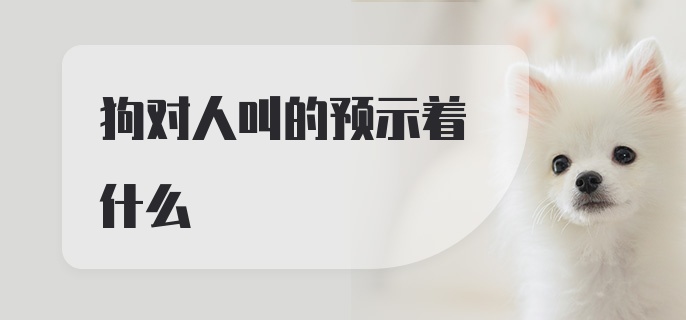 狗对人叫的预示着什么