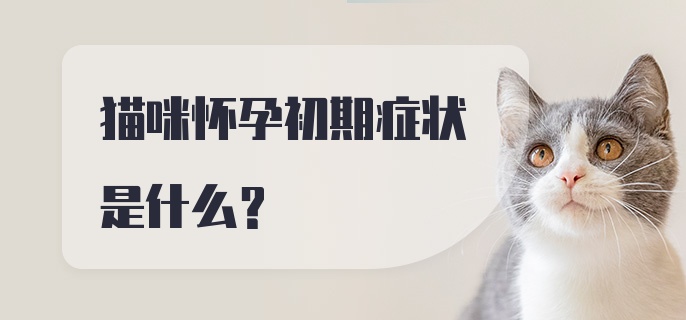 猫咪怀孕初期症状是什么？