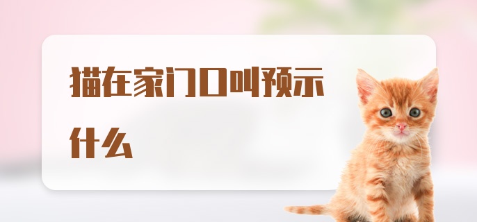 猫在家门口叫预示什么