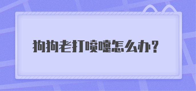 狗狗老打喷嚏怎么办？