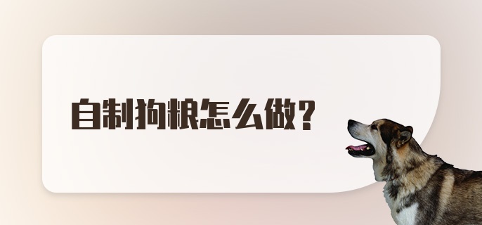 自制狗粮怎么做？