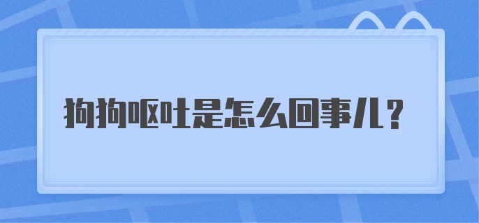 狗狗呕吐是怎么回事儿？