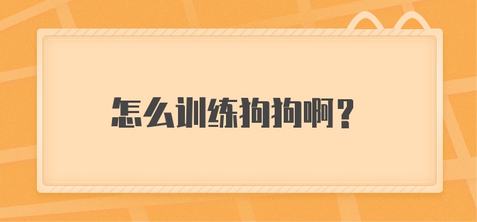 怎么训练狗狗啊？