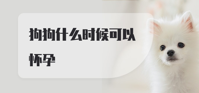 狗狗什么时候可以怀孕