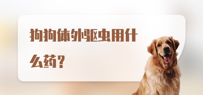 狗狗体外驱虫用什么药？