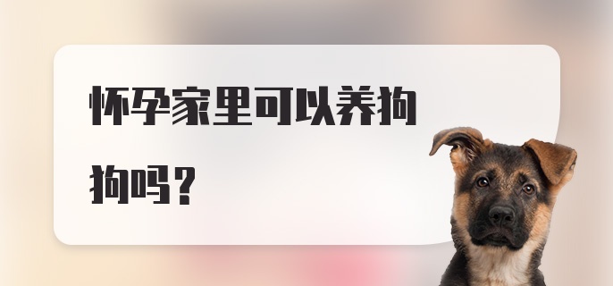 怀孕家里可以养狗狗吗？