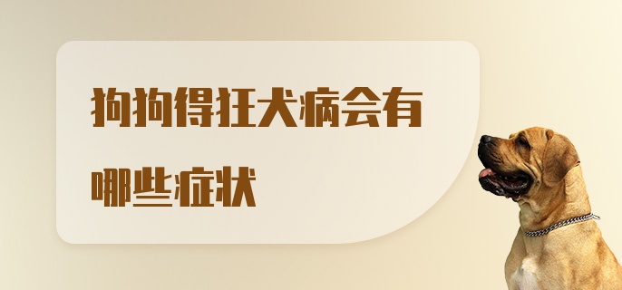 狗狗得狂犬病会有哪些症状