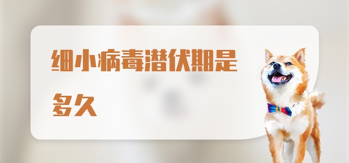 细小病毒潜伏期是多久