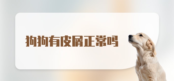 狗狗有皮屑正常吗