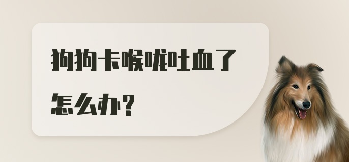 狗狗卡喉咙吐血了怎么办？