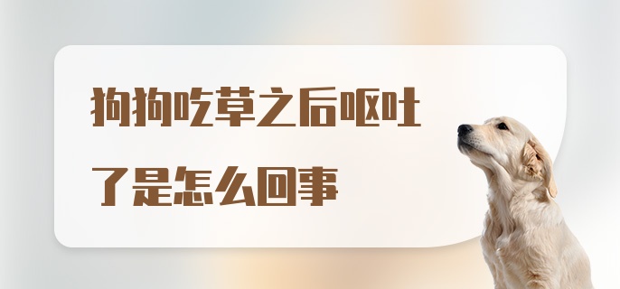 狗狗吃草之后呕吐了是怎么回事