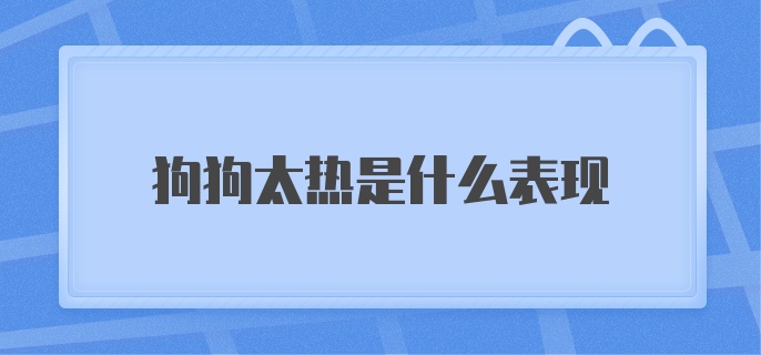 狗狗太热是什么表现