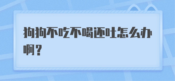 狗狗不吃不喝还吐怎么办啊？