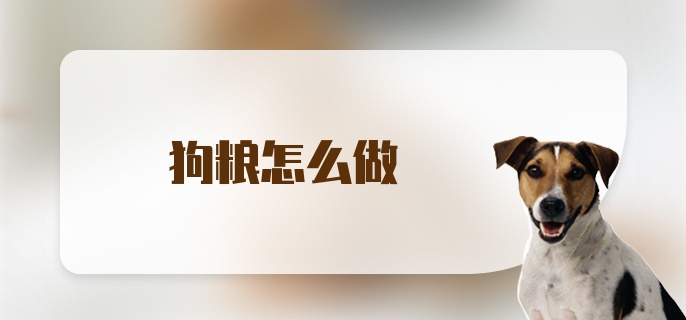 狗粮怎么做