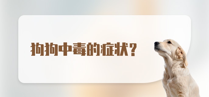 狗狗中毒的症状？