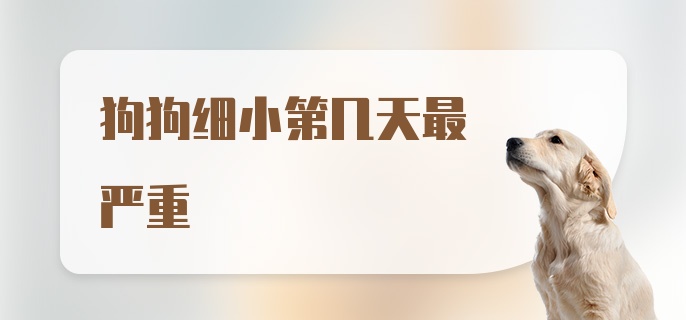 狗狗细小第几天最严重