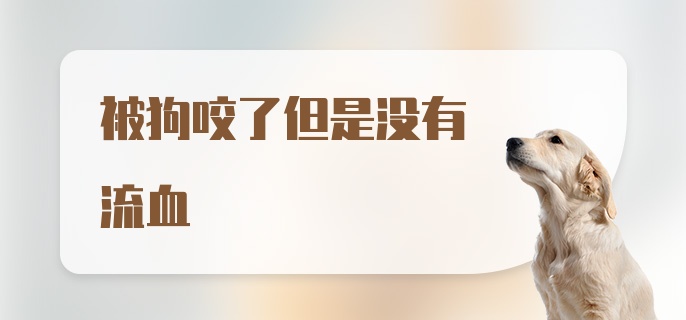 被狗咬了但是没有流血