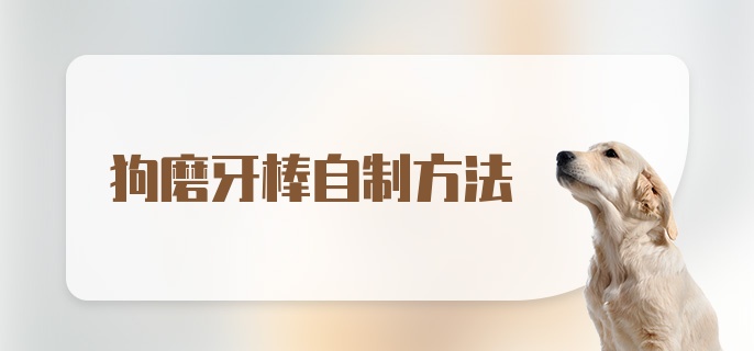 狗磨牙棒自制方法