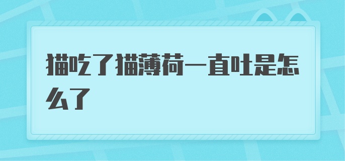 猫吃了猫薄荷一直吐是怎么了