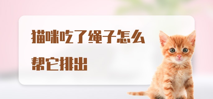 猫咪吃了绳子怎么帮它排出