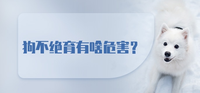 狗不绝育有啥危害？