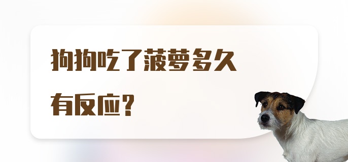 狗狗吃了菠萝多久有反应？