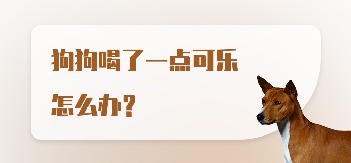 狗狗喝了一点可乐怎么办？