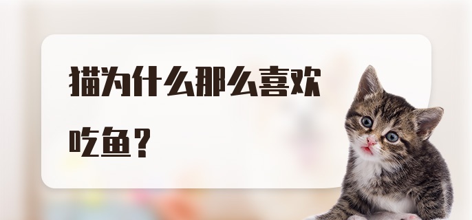 猫为什么那么喜欢吃鱼？