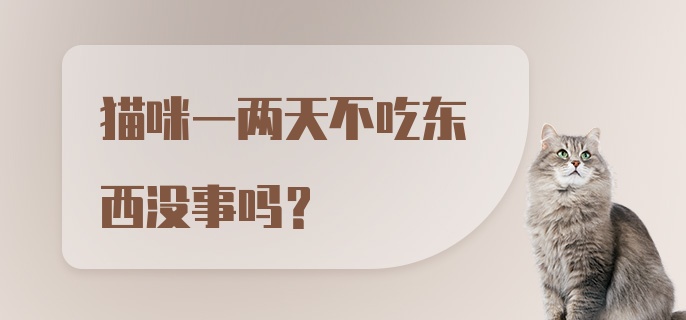 猫咪一两天不吃东西没事吗？