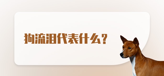 狗流泪代表什么？