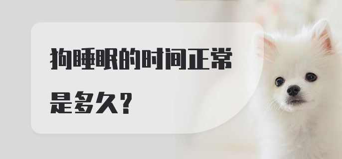 狗睡眠的时间正常是多久？