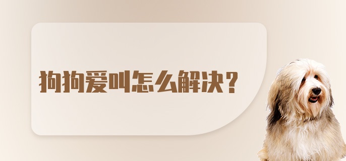 狗狗爱叫怎么解决？