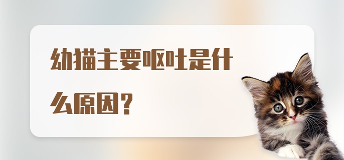 幼猫主要呕吐是什么原因?