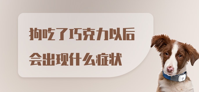 狗吃了巧克力以后会出现什么症状