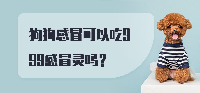 狗狗感冒可以吃999感冒灵吗？