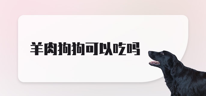 羊肉狗狗可以吃吗