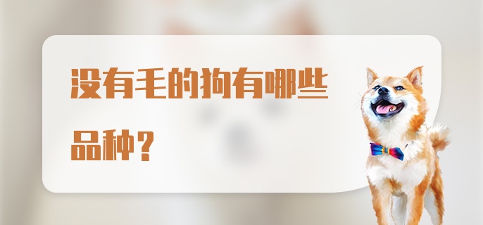 没有毛的狗有哪些品种？