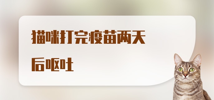 猫咪打完疫苗两天后呕吐