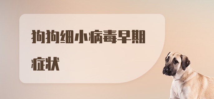 狗狗细小病毒早期症状