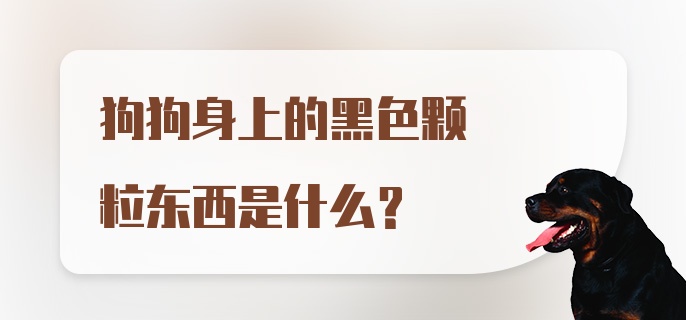 狗狗身上的黑色颗粒东西是什么？