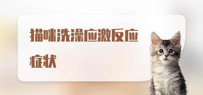 猫咪洗澡应激反应症状