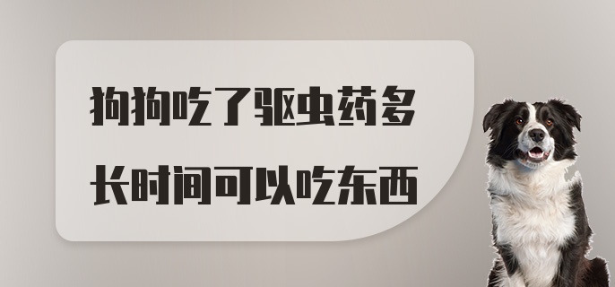 狗狗吃了驱虫药多长时间可以吃东西